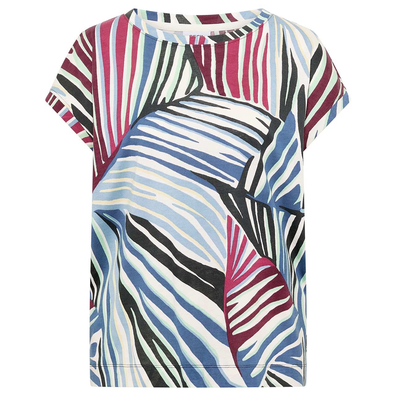 Cecil Damen T-Shirt Multi Allover palm breeze green