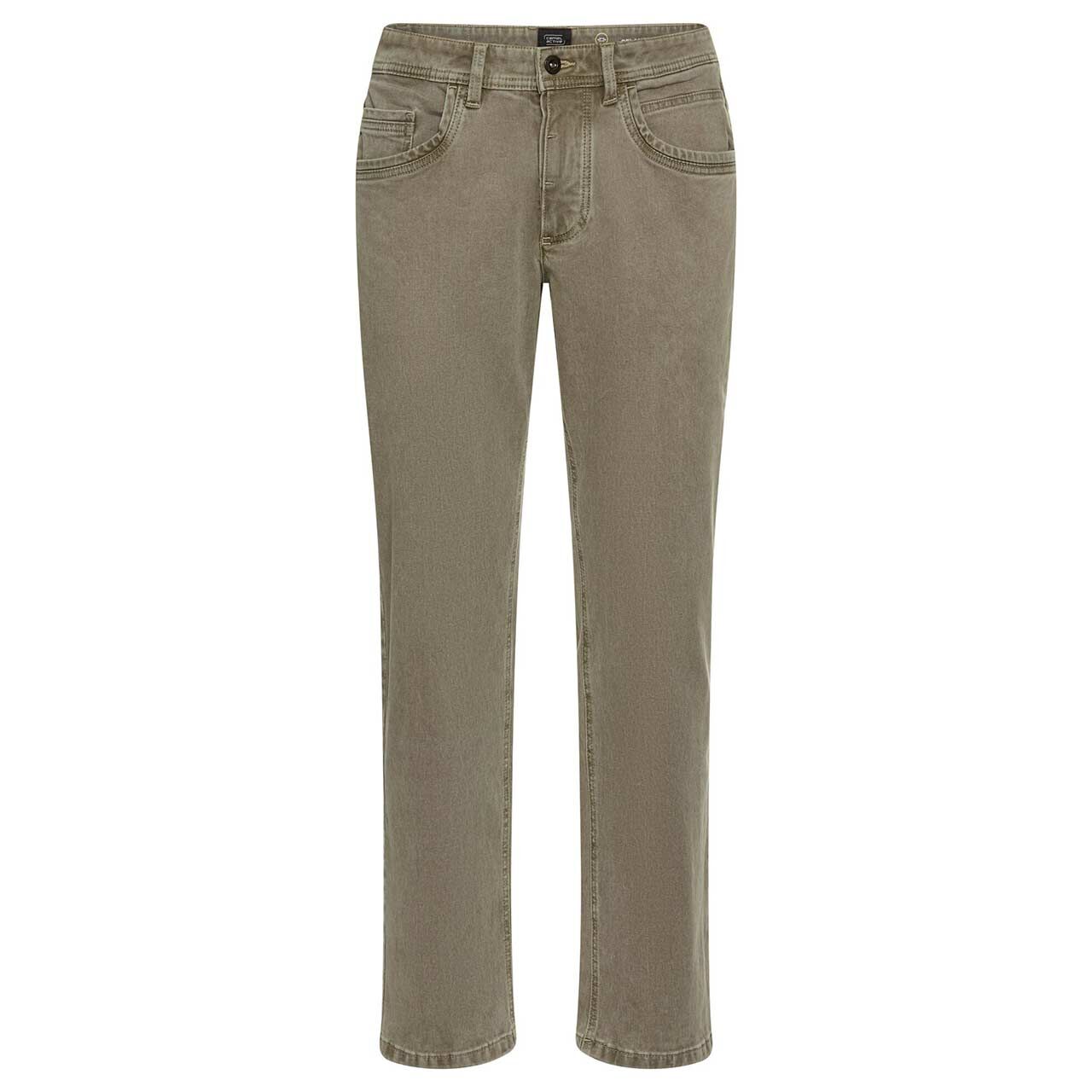 Stretch Herrenjeans Woodstock von Camel active in Salbeigrün, Vorderansicht