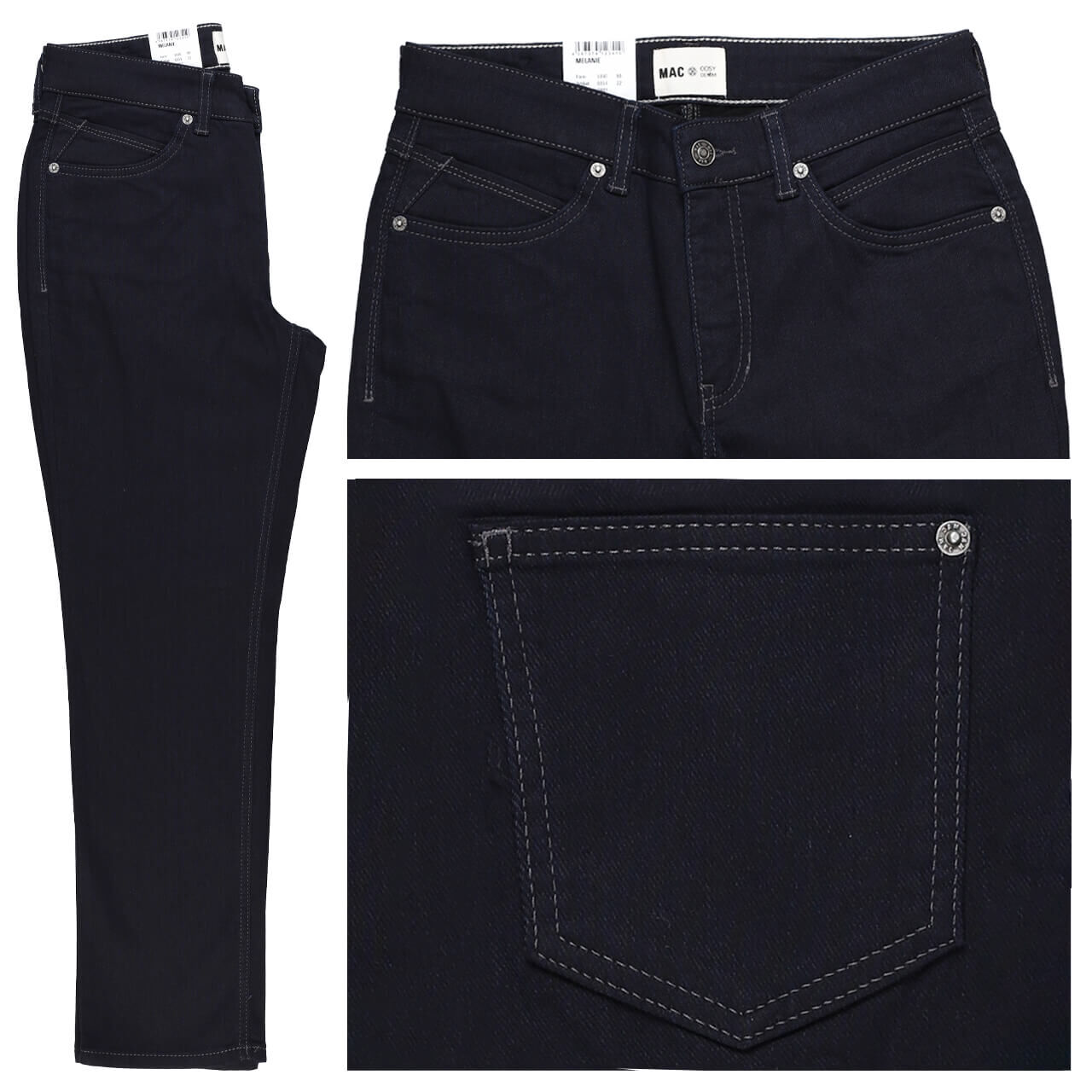 MAC Melanie Jeans blue black cosy thermo denim