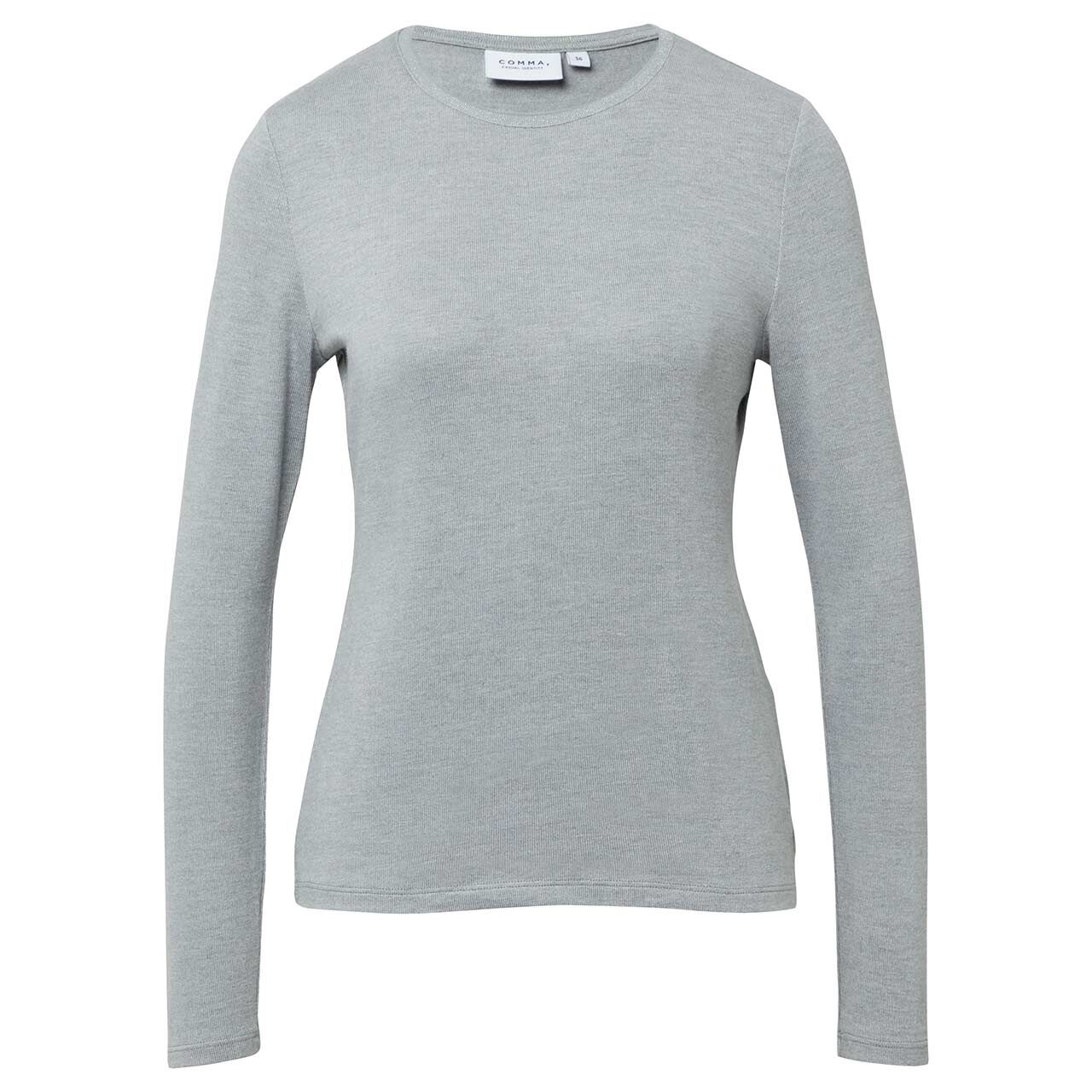 Comma Damen Langarm Shirt grey melange