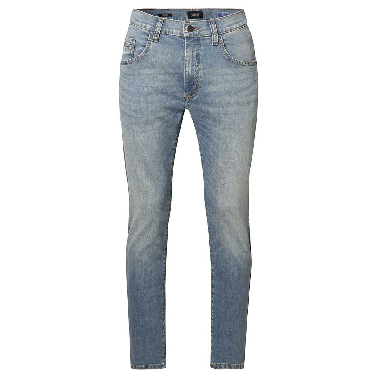 Stretch Herrenjeans Rando Megaflex in Hellblau angewaschen, Vorderansicht