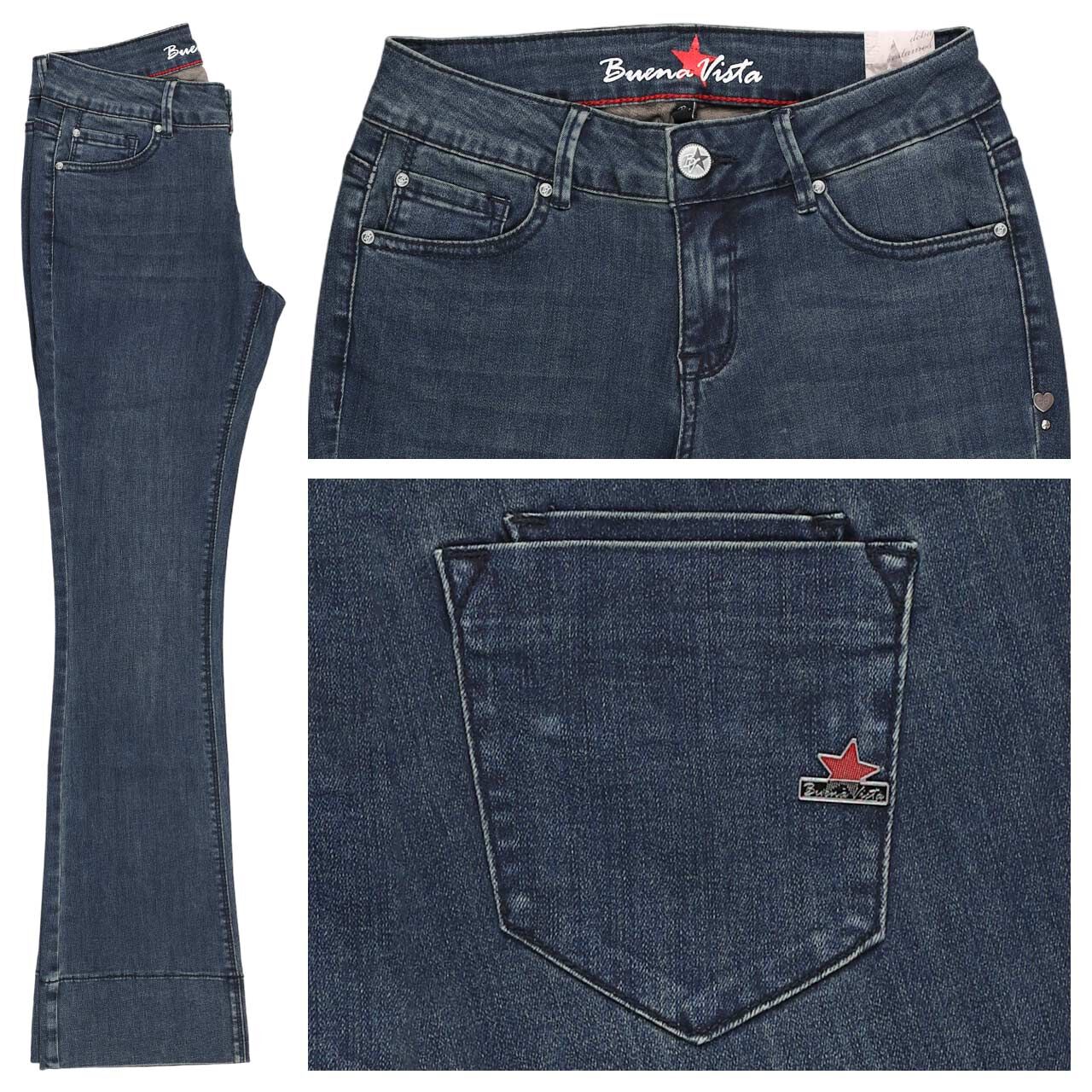 Buena Vista Italy K Bootcut Stretch Denim Jeans twilight blue