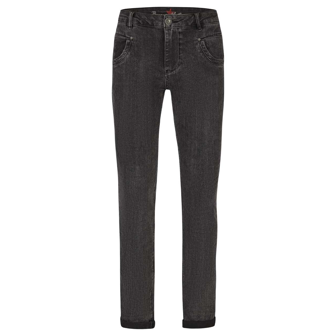 Damenjeans Anna C Stretch Denim von Buena Vista in Dunkelgrau angewaschen, Vorderansicht