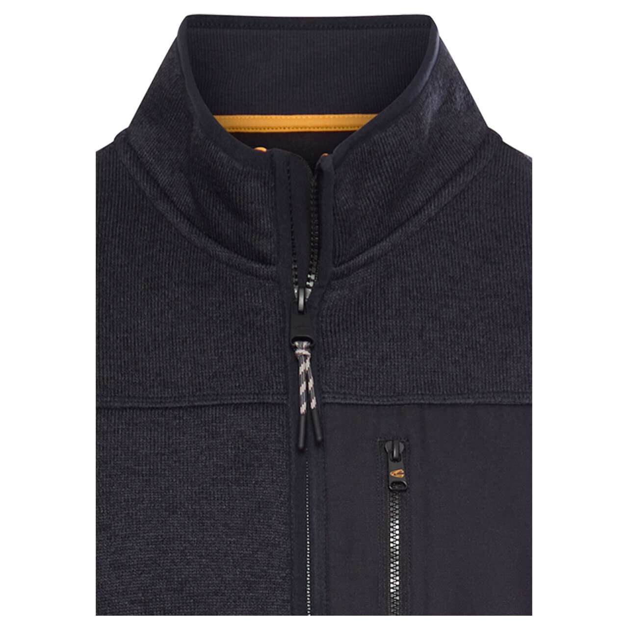 Herren Fleece Weste von Camel active in Dunkelblau meliert, detaillierte Vorderansicht