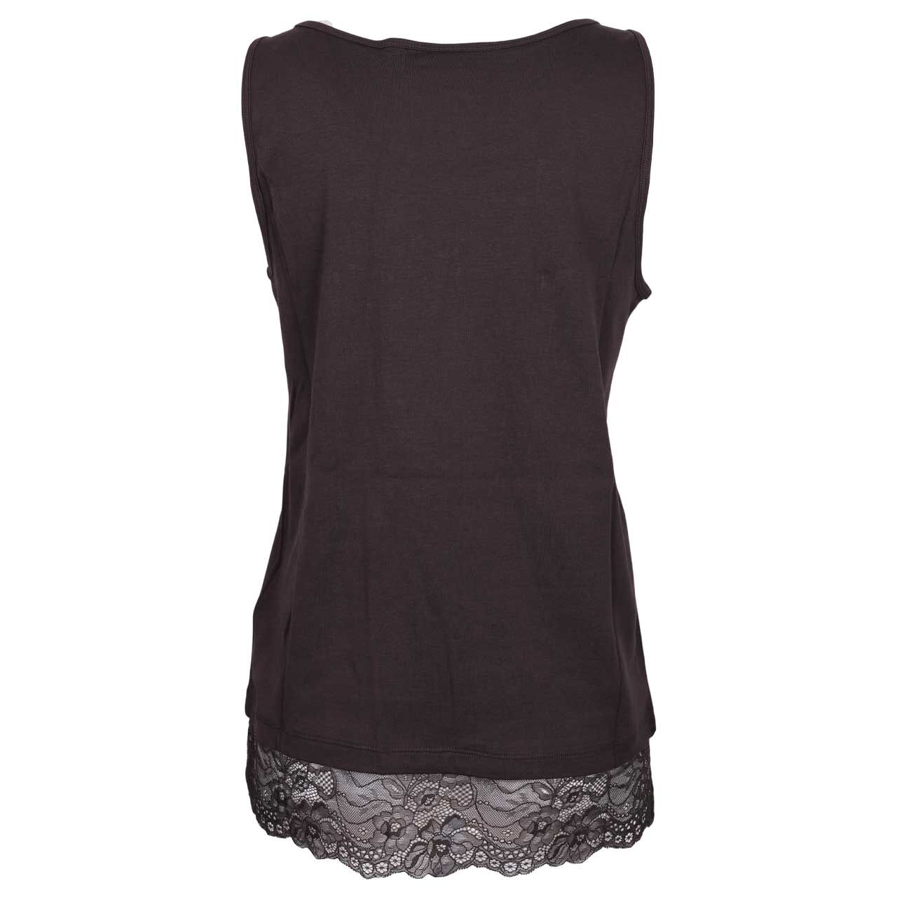 Damen Top Lace Detail von Cecil in Dunkelbraun, Rückansicht
