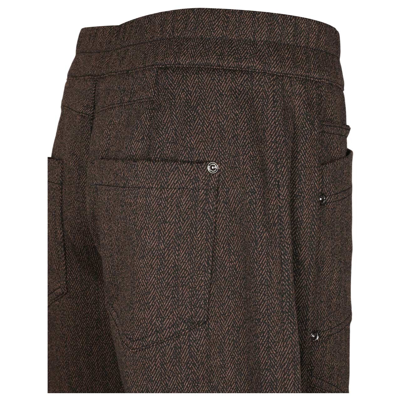 Damen Ankle Hose Karlie Barrel von Street One in Dunkelbraun mit Print, detaillierte Rückansicht
