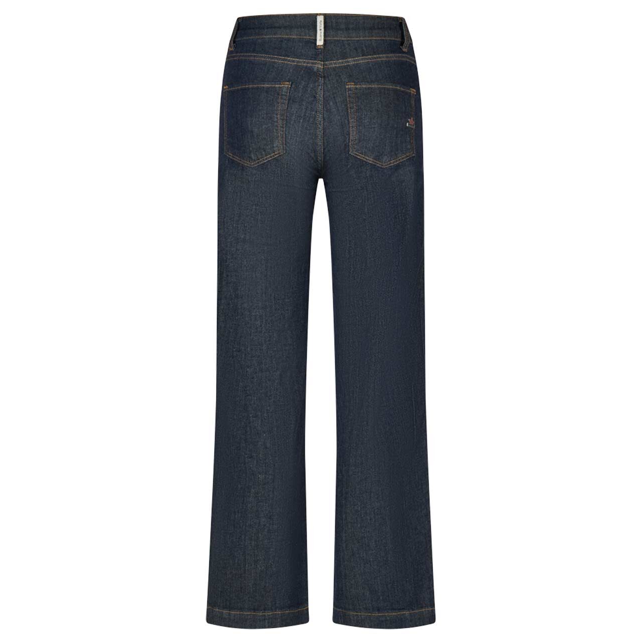Damenjeans Wide Leg Stretch Denim von Buena Vista in Dunkelblau, Rückansicht