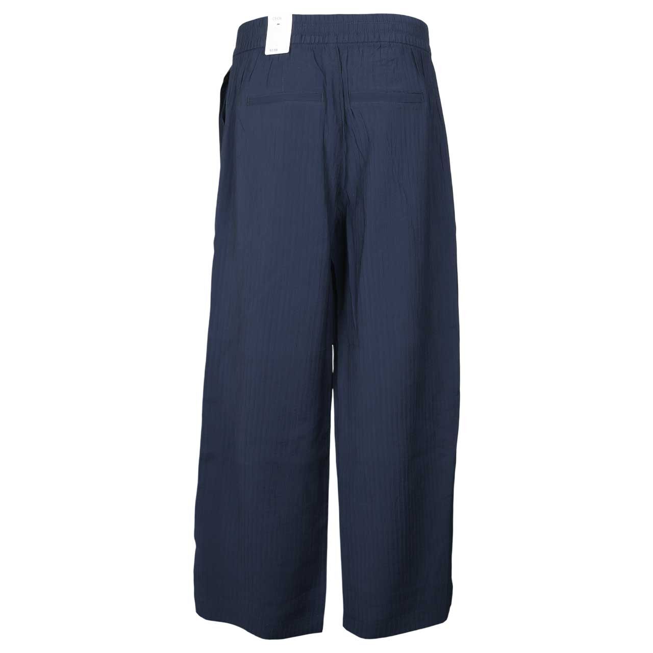 7/8 Wideleg Damenhose Neele Summer Structure von Cecil in Dunkelblau, Rückansicht