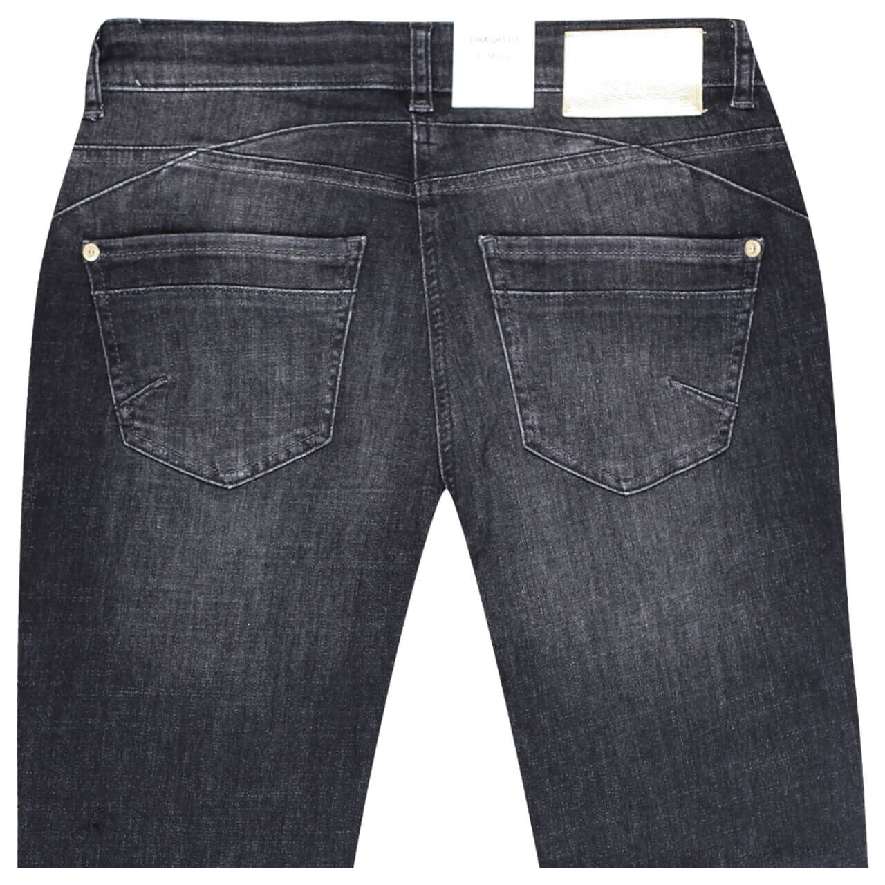 MAC Rich Slim 7/8 Jeans dark grey sequin hole