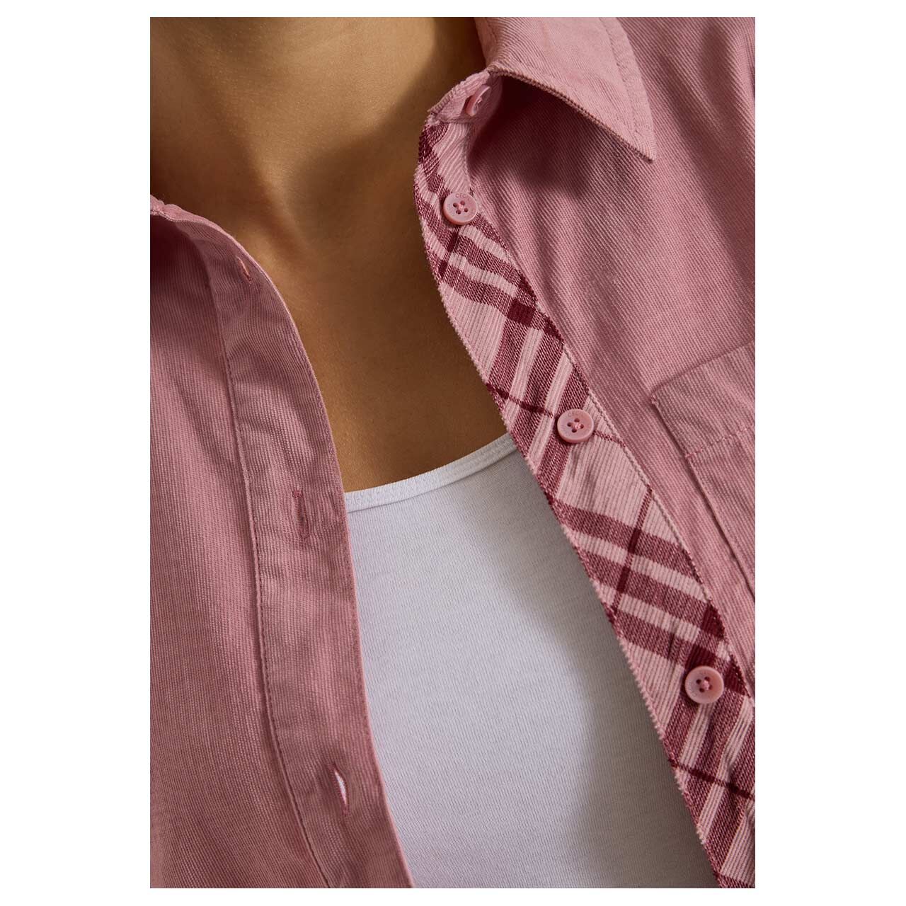 Cecil Damen Langarm Cord Bluse Corduroy velvet rose