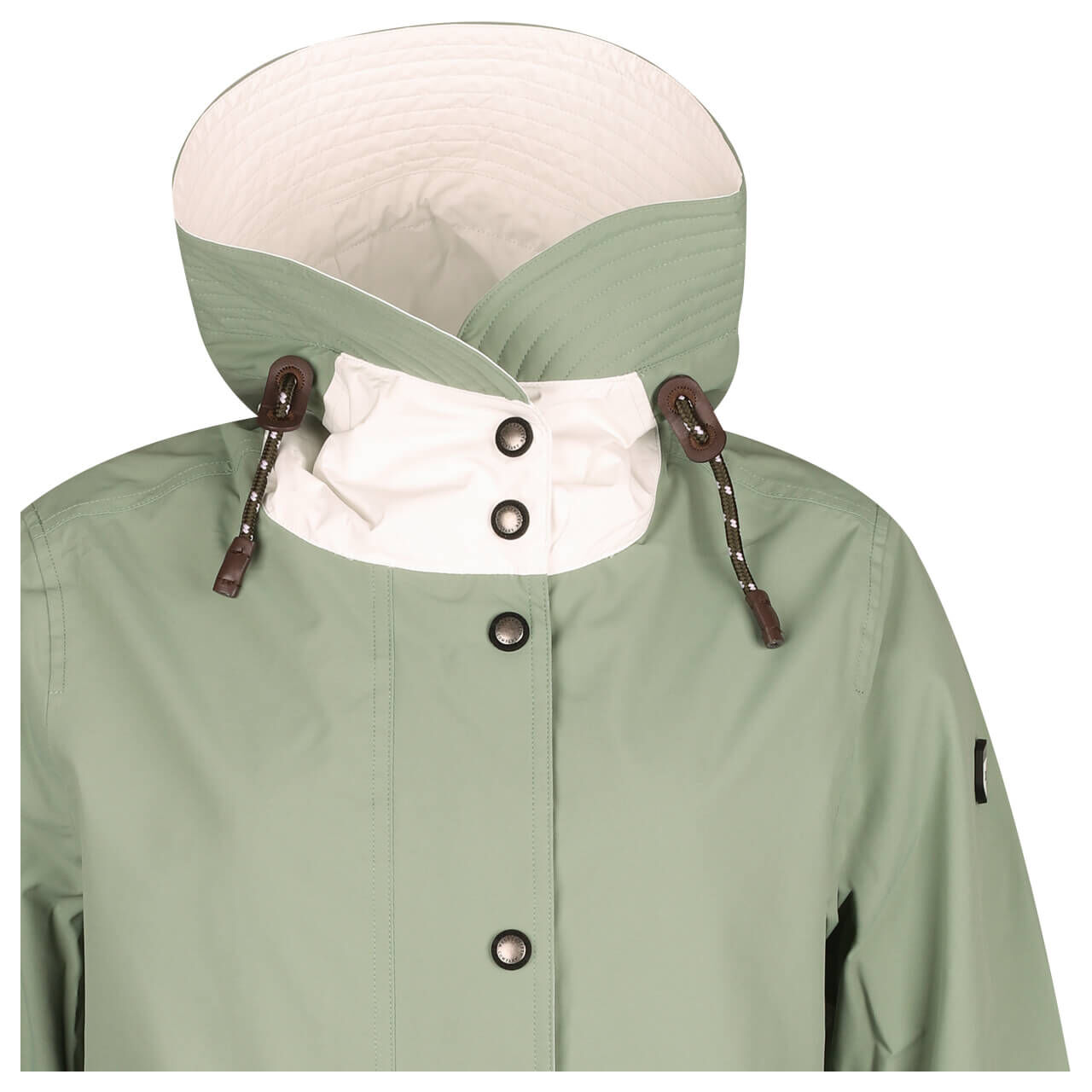 Damen Jacke Sommerparka von Wellensteyn in Salbeigrün, Detailansicht vorne