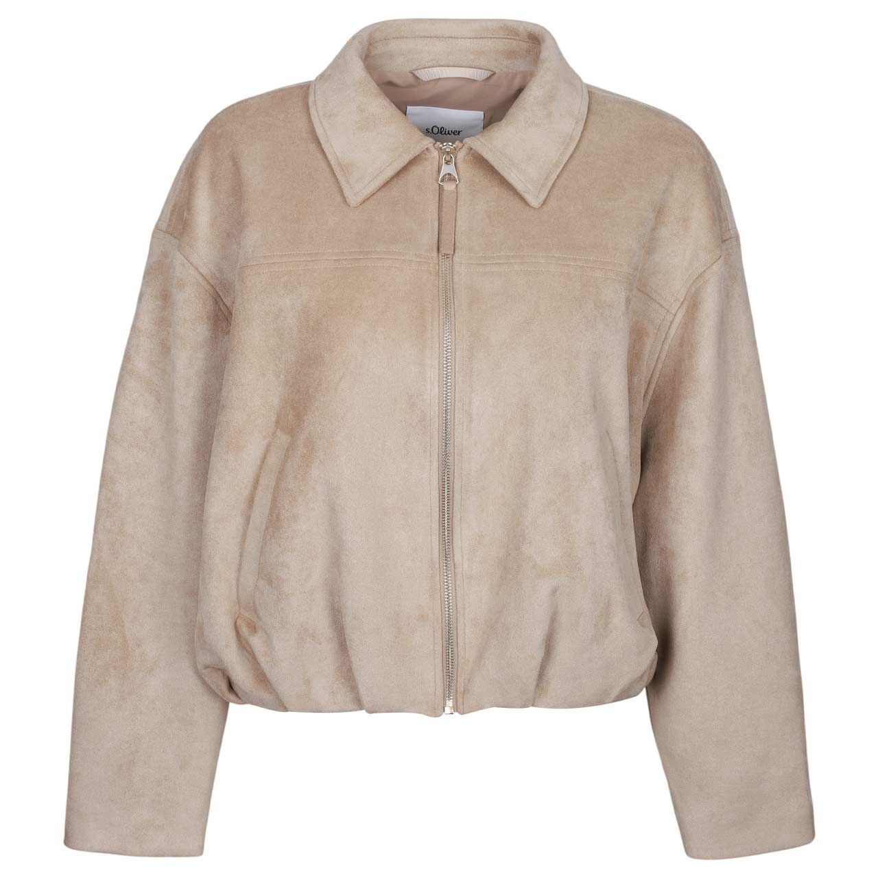 s.Oliver Damen Velours Jacke sand beige