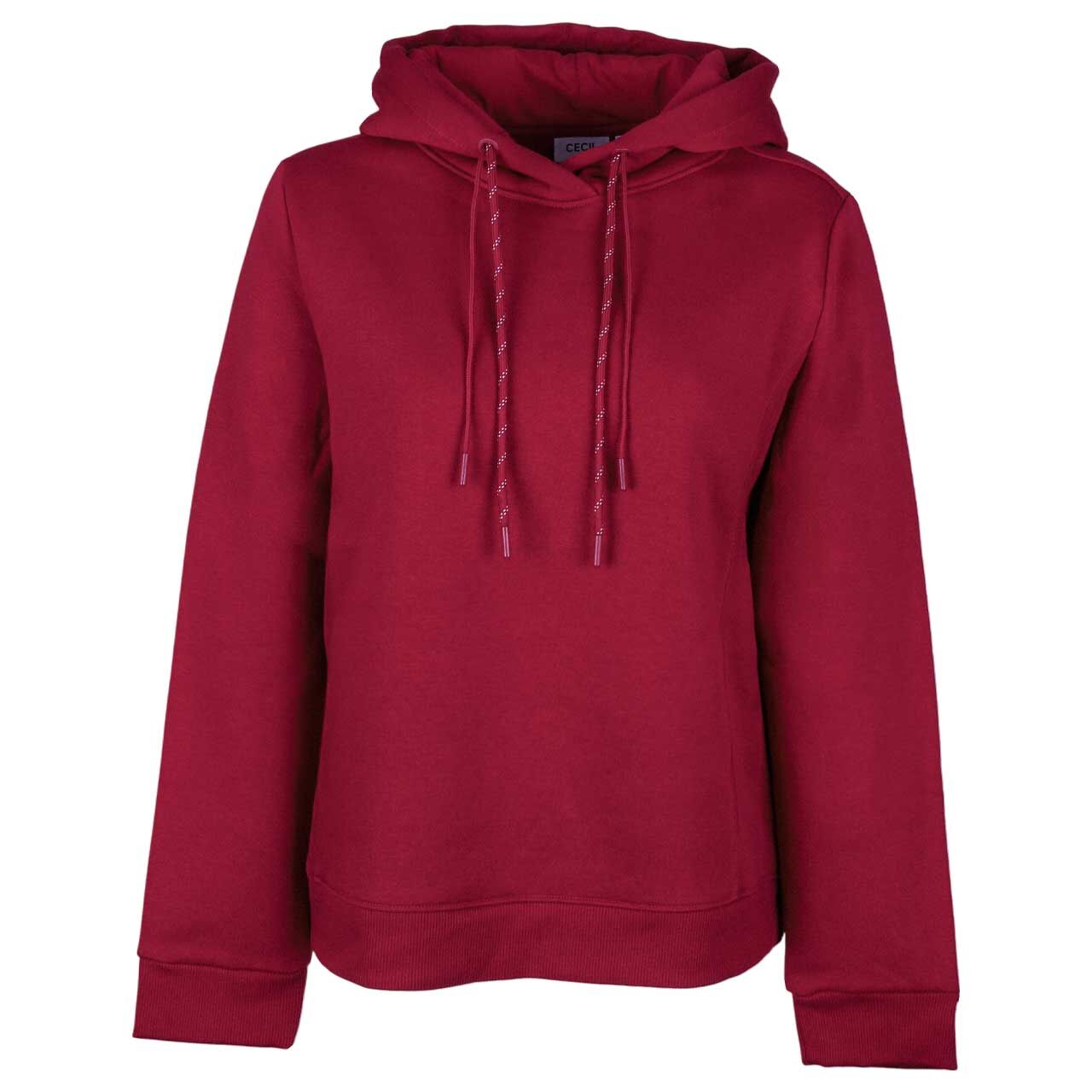 Cecil Damen Hoodie Sweatshirt Embroidery beaujolais red