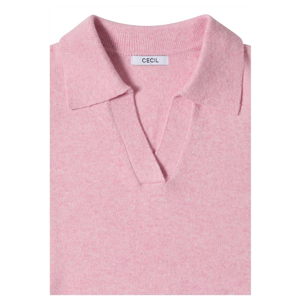 Cecil Damen Polo Pullover Cosy mellow rose melange