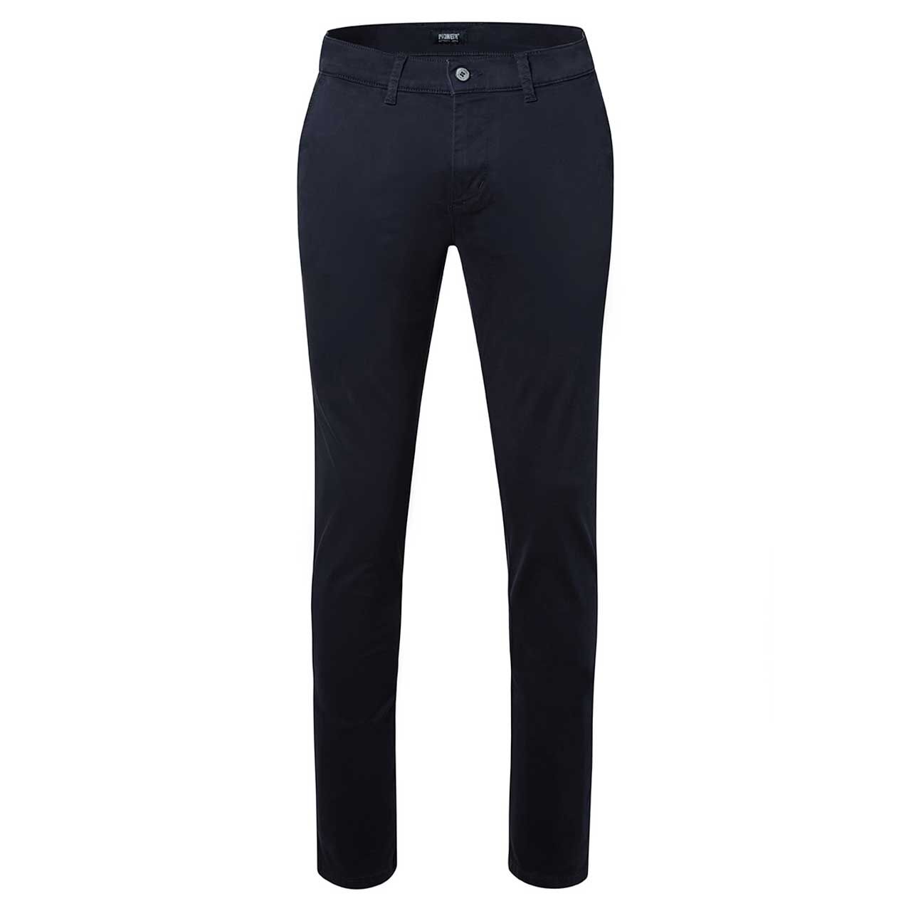 Stretch Chinohose Enrico in Dunkelblau von Pioneer, Vorderansicht