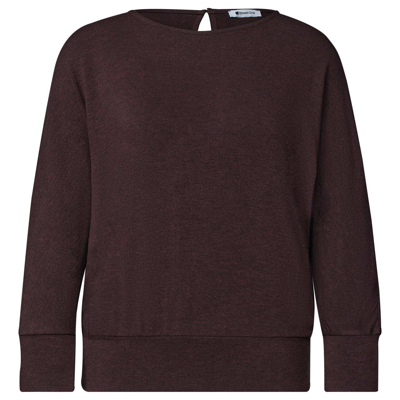 Damen 3/4 Arm Shirt Batwing von Street One in Lila meliert mit der Farbnummer 17935, Vorderansicht