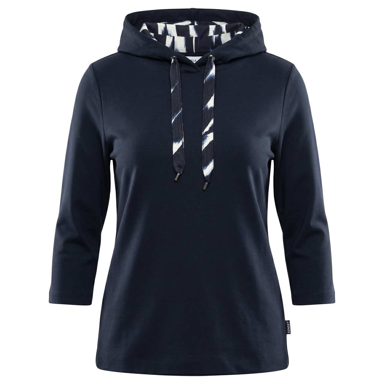 Cecil Damen 3/4 Arm Hoodie Sweatshirt Mix urban dark blue printed