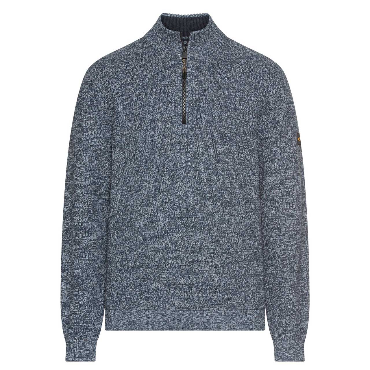 Camel active Herren Pullover Troyer tinted blue melange