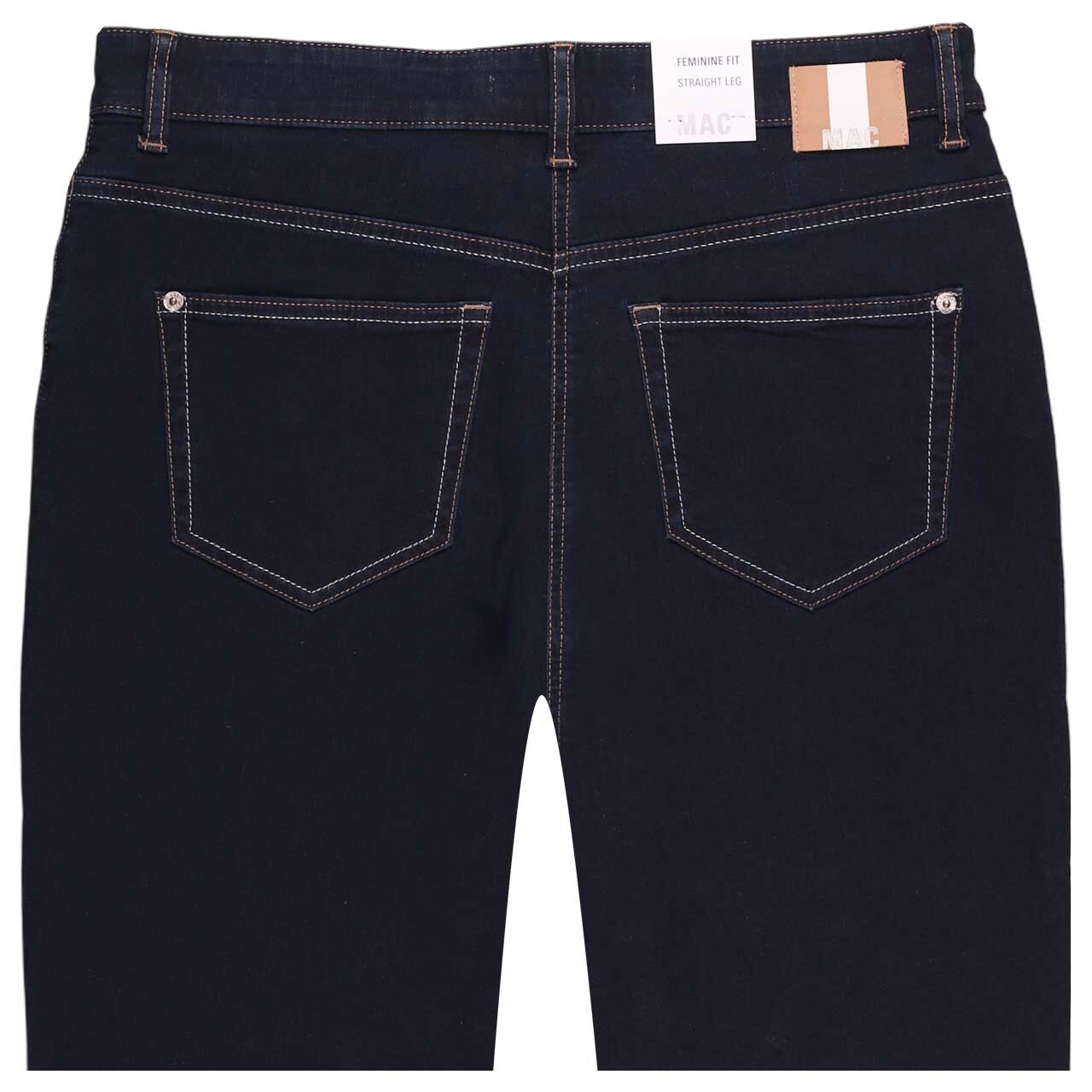 Detailansicht der Rückseite der Damen Jeans Stella von MAC in Dunkelblau mit der Farbnummer D801