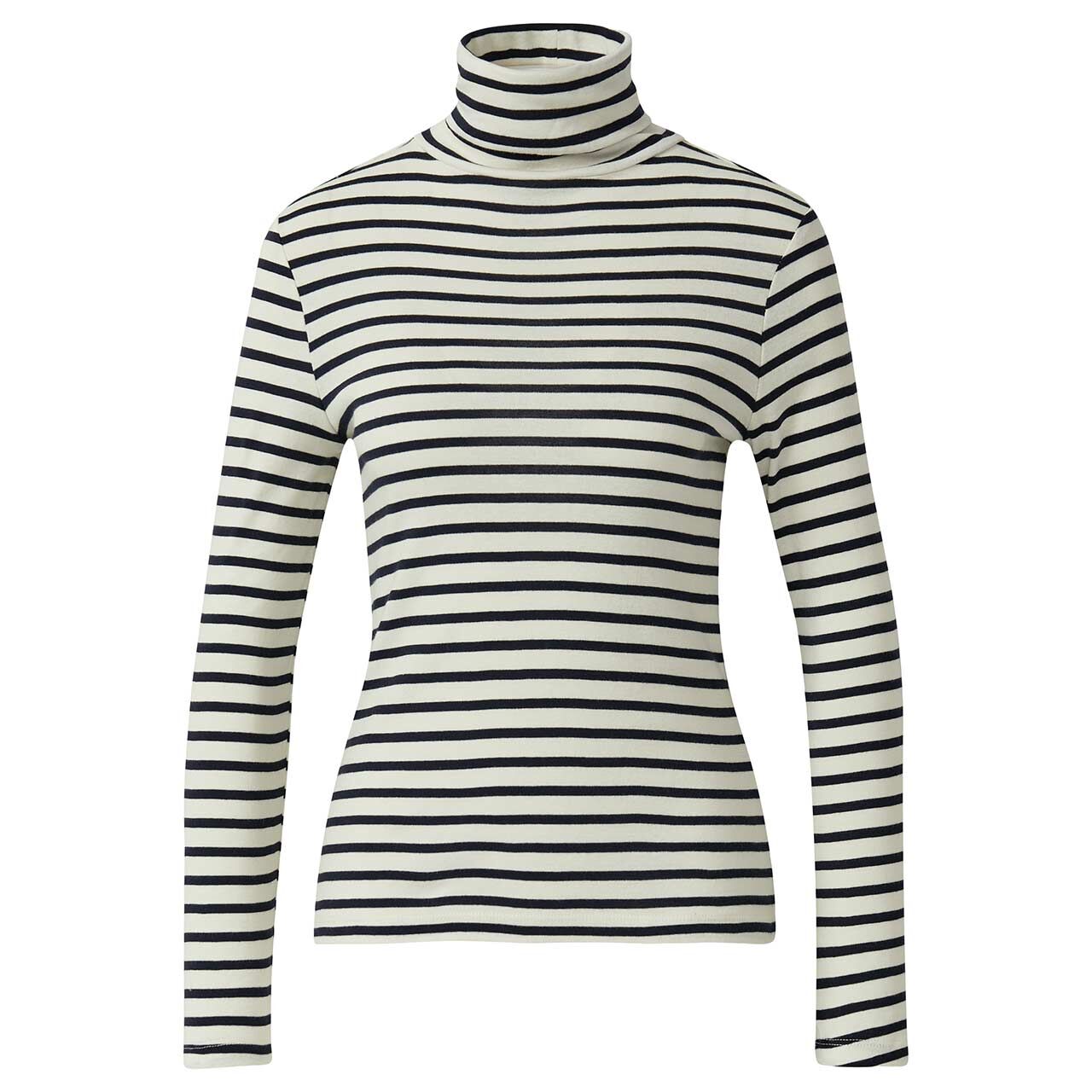 s.Oliver Damen Rollkragen Langarm Shirt navy stripes