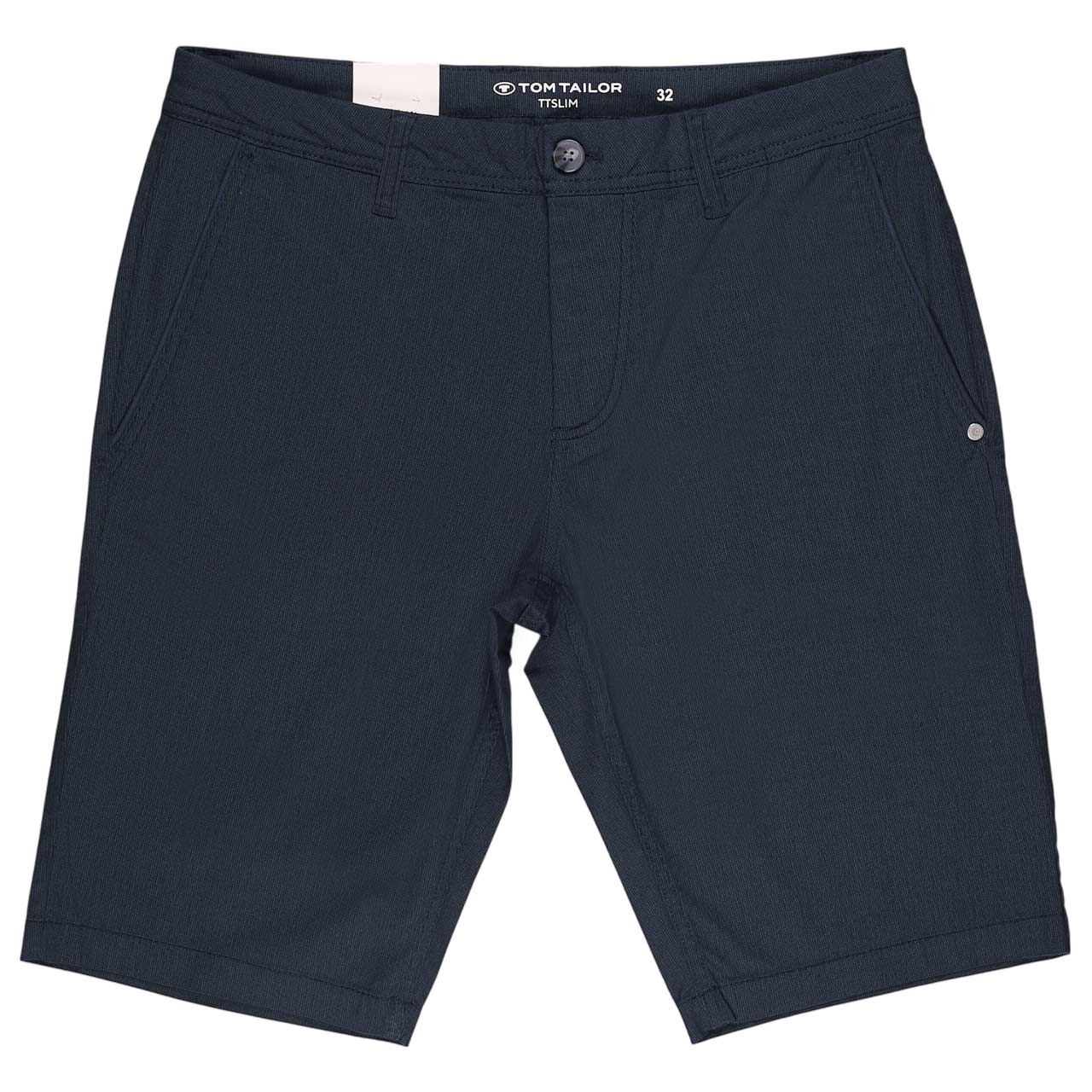 Herren Chino Baumwoll Bermuda von Tom Tailor in Dunkelblau mit Print, Vorderansicht