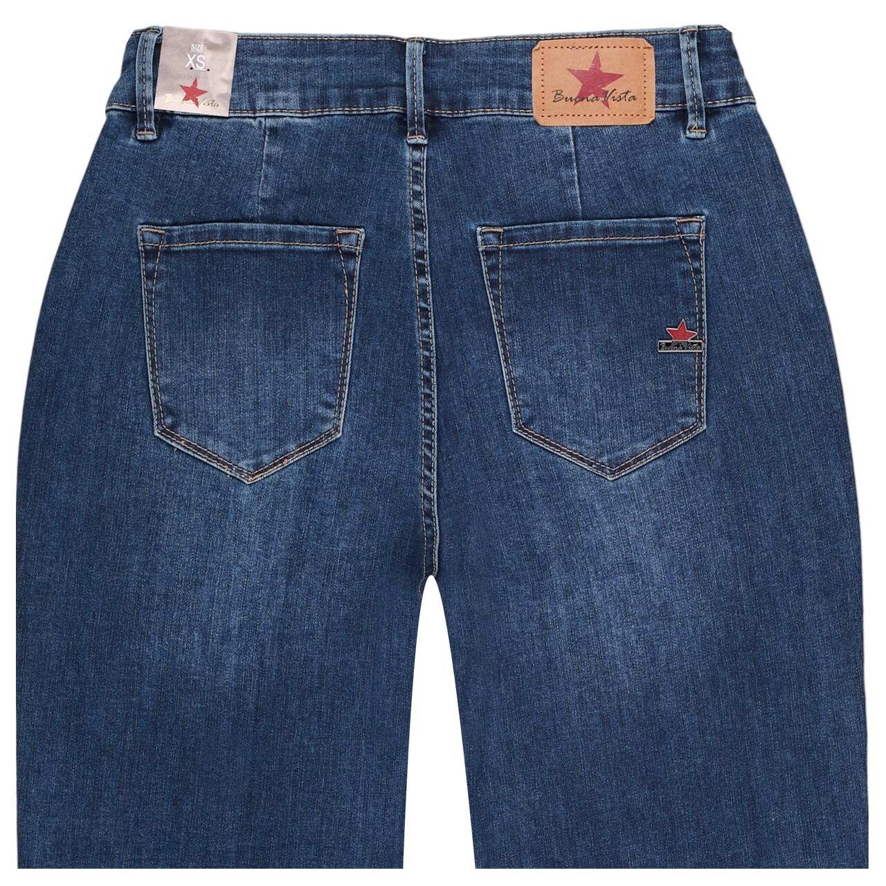 Damenjeans Stella-Zip Stretch Denim von Buena Vista in Dunkelblau verwaschen, detaillierte Rückansicht