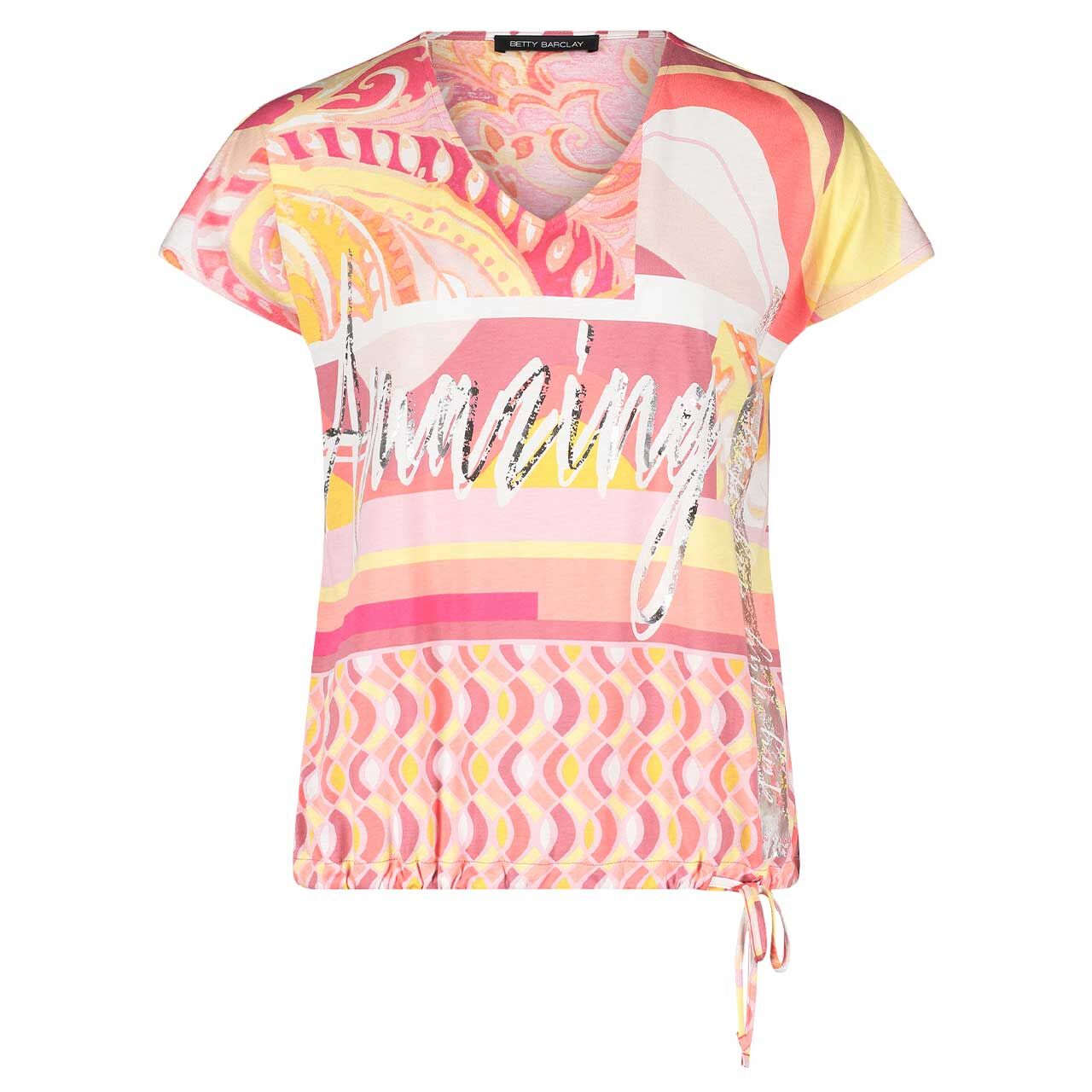 Betty Barclay Damen T-Shirt rosé yellow printed