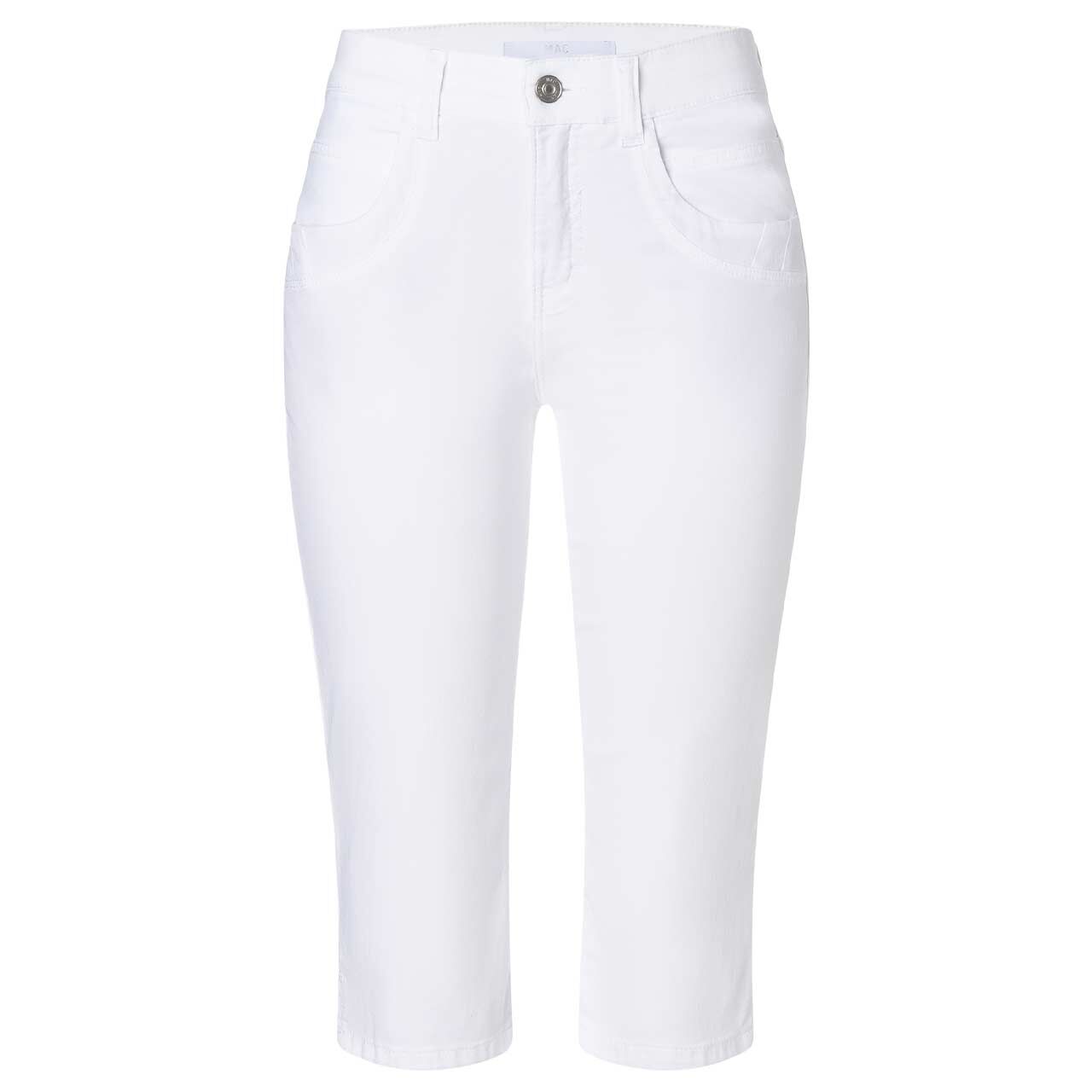 Damen 3/4 Baumwollhose Capri von MAC in Weiß, Vorderansicht