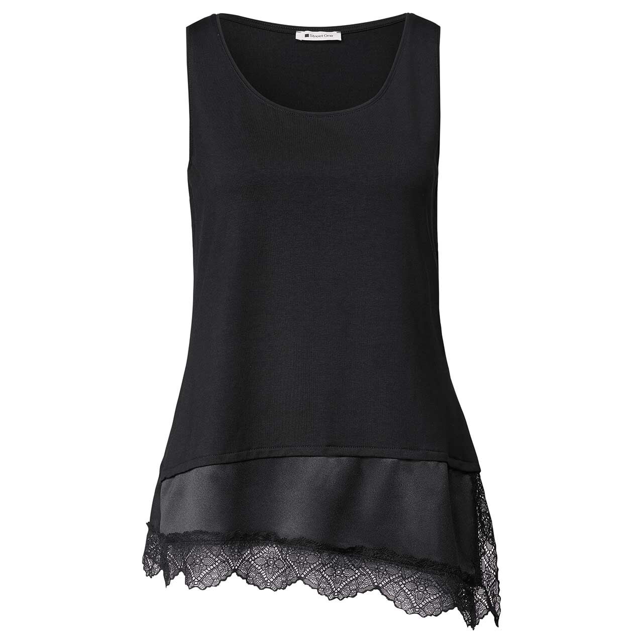 Street One Damen Top Diagonal Woven Bottom black