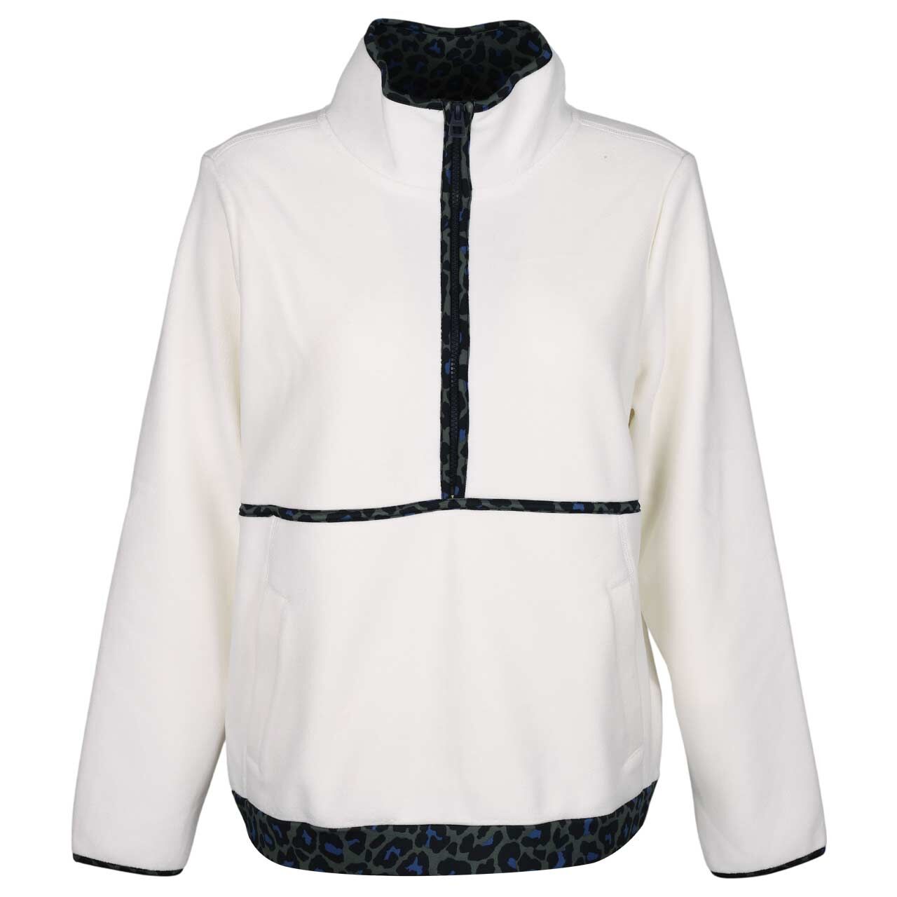 Cecil Damen Pullover Troyer Fleece vanilla white