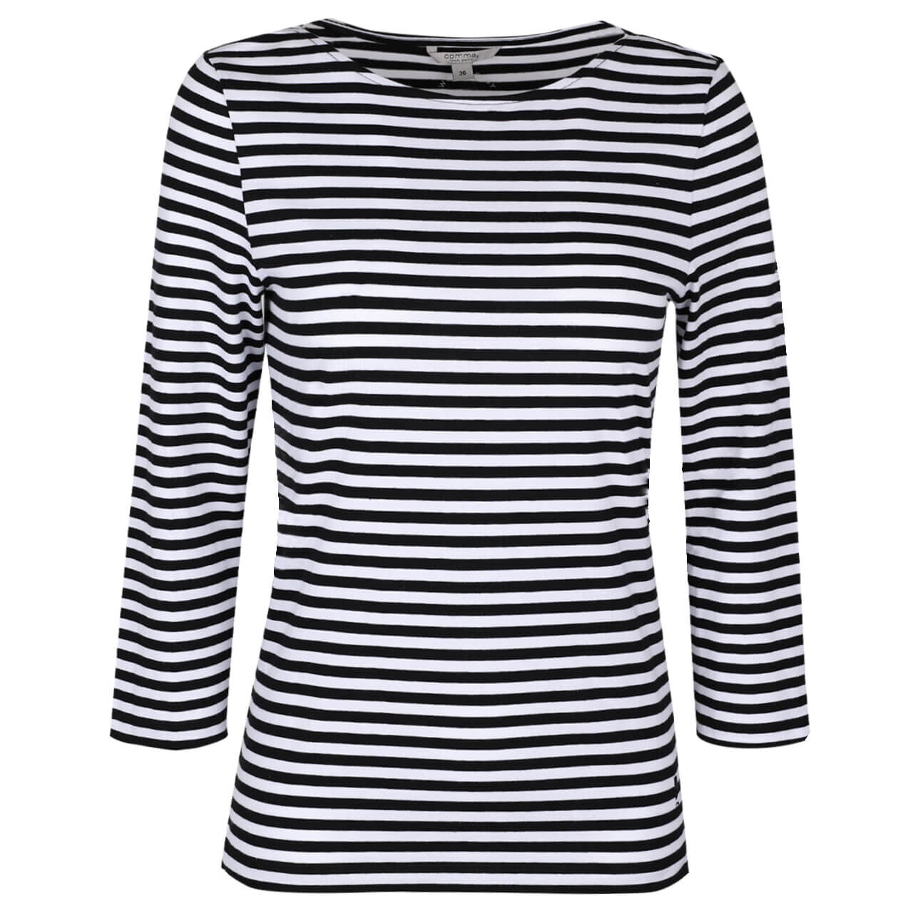 Comma Damen 3/4 Arm Shirt black white stripes