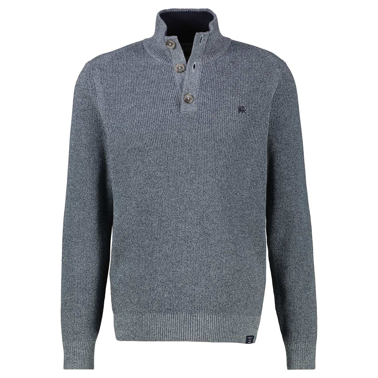 Lerros Herren Pullover Troyer misty blue melange
