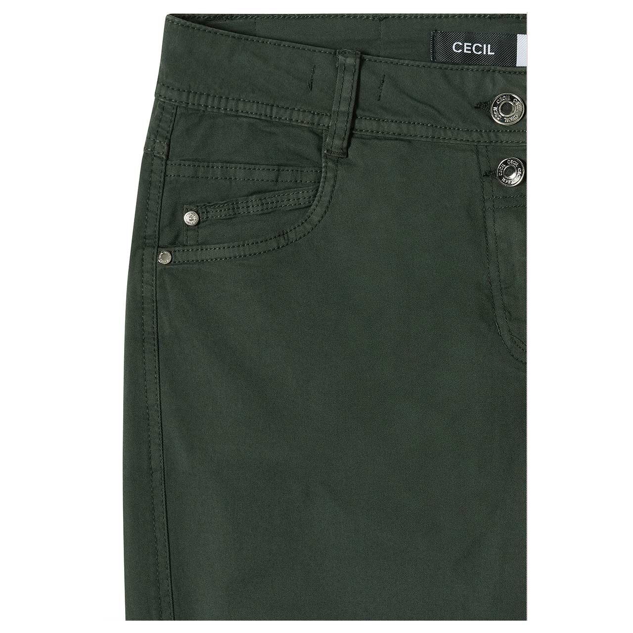 Cecil Scarlett Barrel Ankle Baumwollhose faded olive