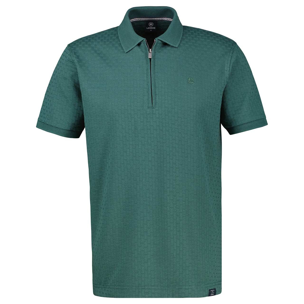 Lerros Herren Poloshirt Zipper Structure soft teal
