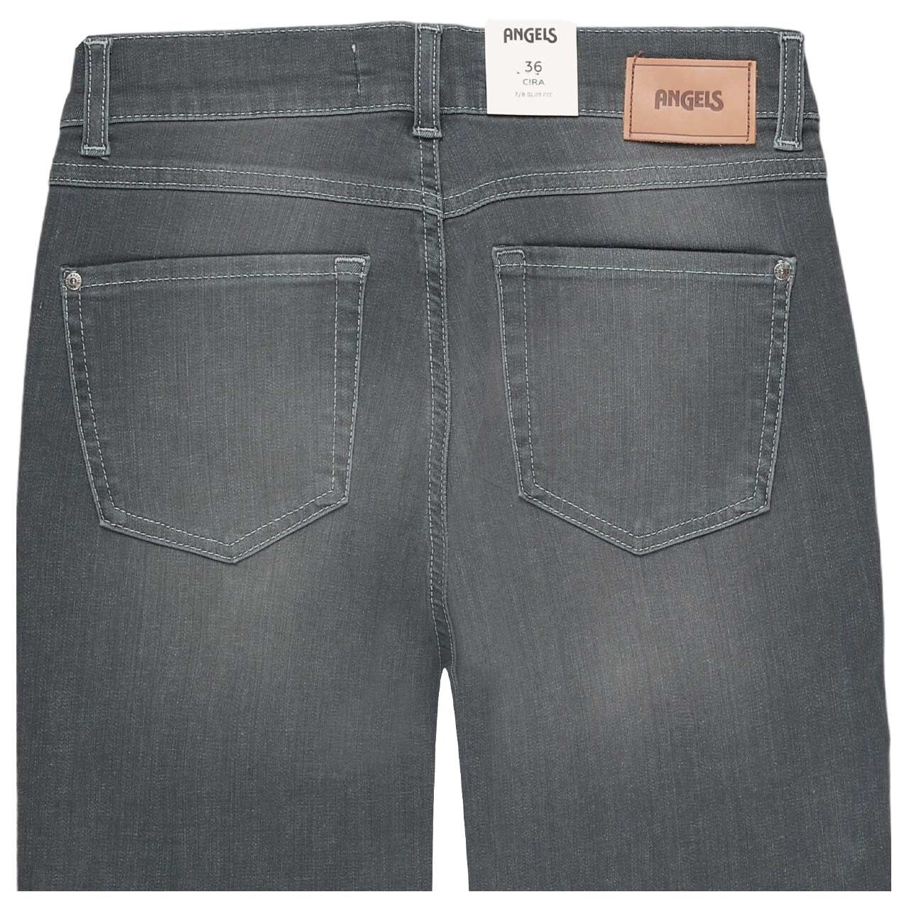 Stretch Damen 7/8 Jeans Cira Edgy von Angels in Grau angewaschen, detaillierte Rückansicht