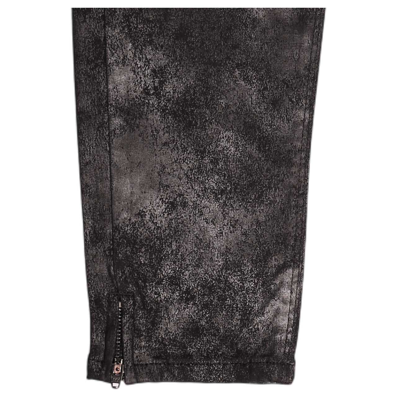 Stretch Damen Baumwollhose Italy V 7/8 Coated Twill von Buena Vista in Schwarz, Detailansicht vom Saum