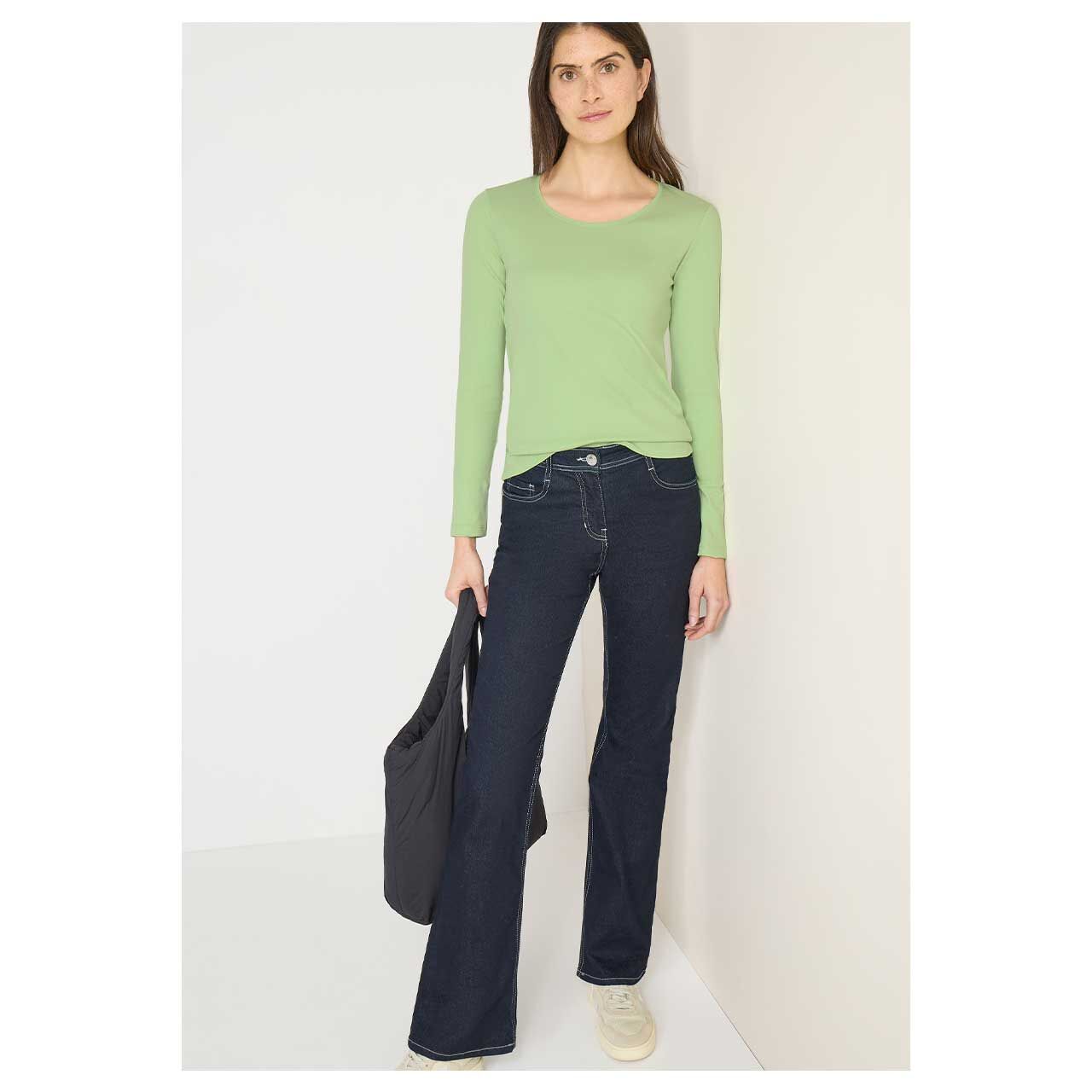 Damen Langarm Shirt Pia von Cecil in Hellgrün, Ganzkörperansicht am Model