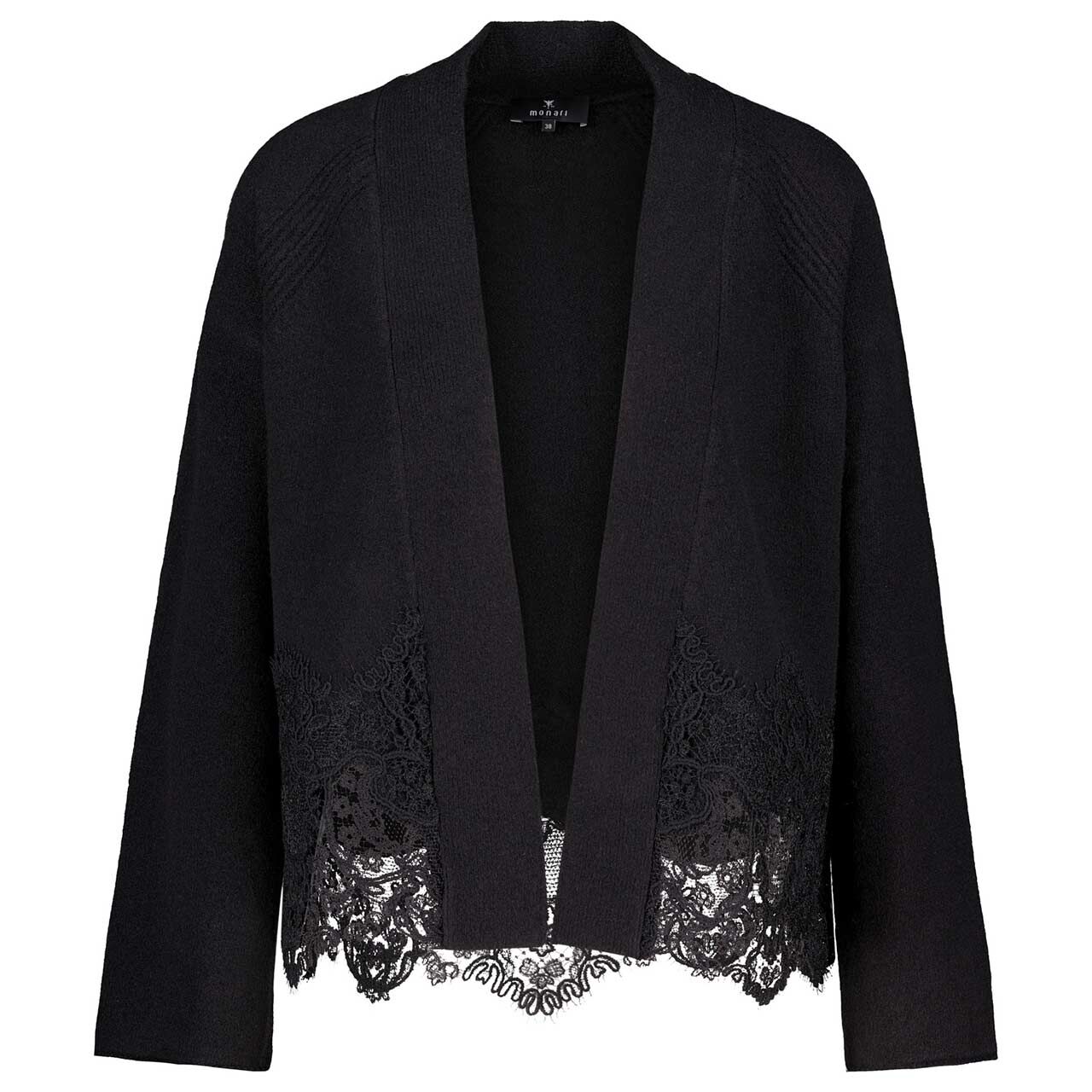 Monari Damen Strickjacke black lace