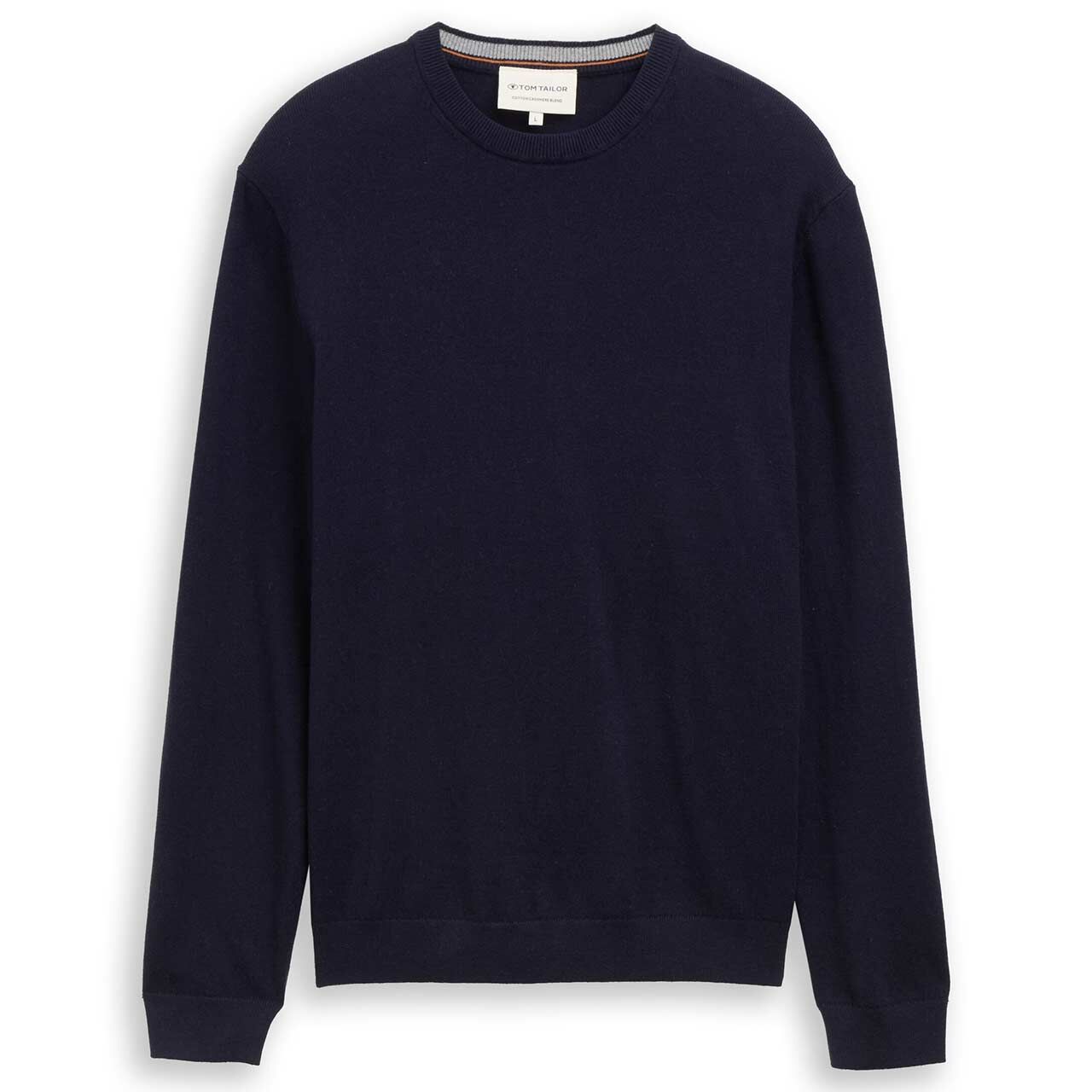 Tom Tailor Herren Pullover Cashmere Crewneck Knit deep navy melange
