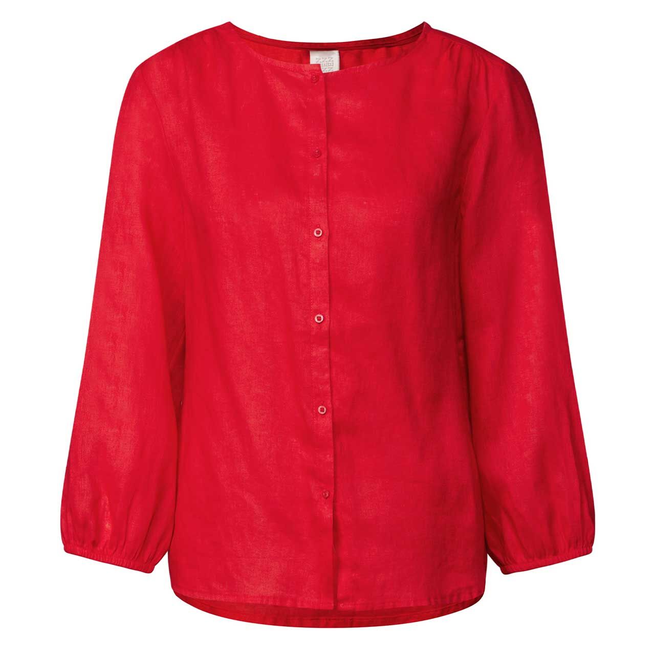 Street One Damen 3/4 Arm Bluse Buttoned Roundneck glory red 