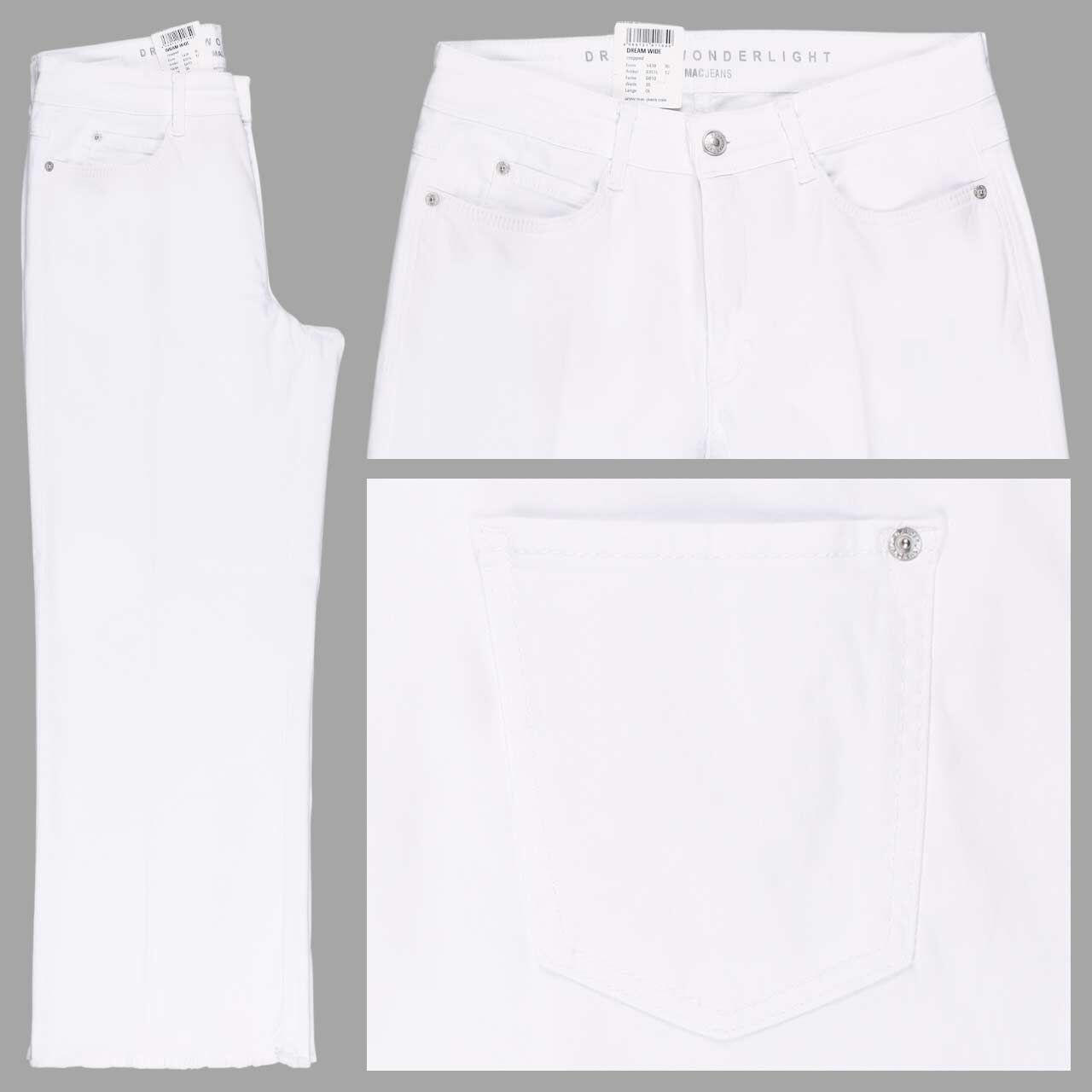 MAC Dream Wide Cropped Ankle Jeans white denim wonderlight