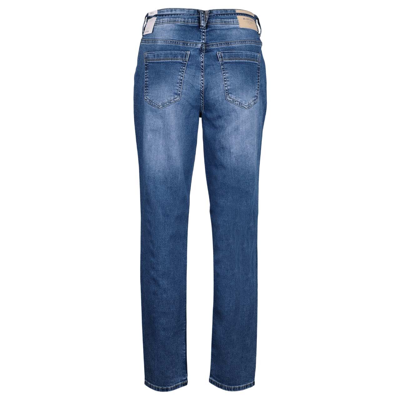 Damenjeans Tracey Jogg von Cecil in Blau angewaschen, Rückansicht
