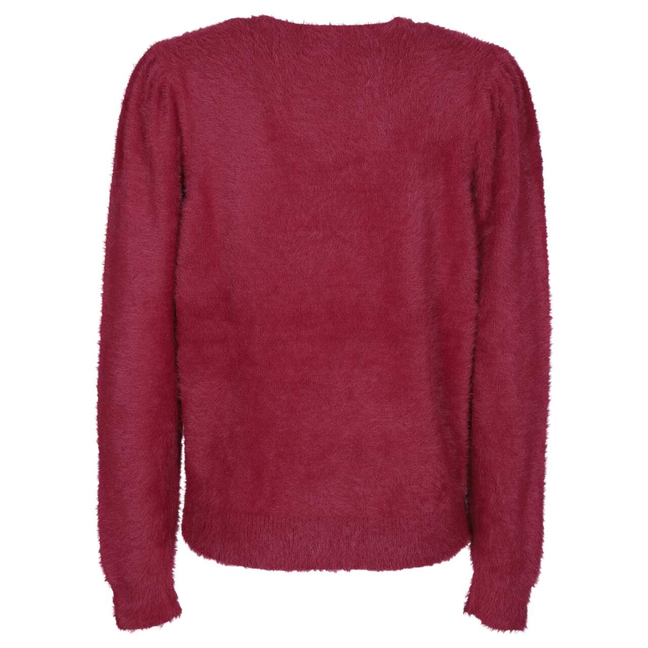 Damen Pullover Fuzzy Puff Sleeve von Red Button in Weinrot, Rückansicht