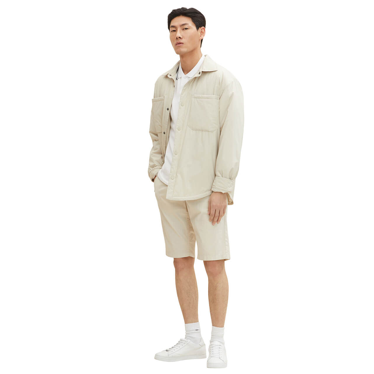 Tom Tailor Josh Baumwoll Bermuda für Herren in Hellbeige, FarbNr.: 10336