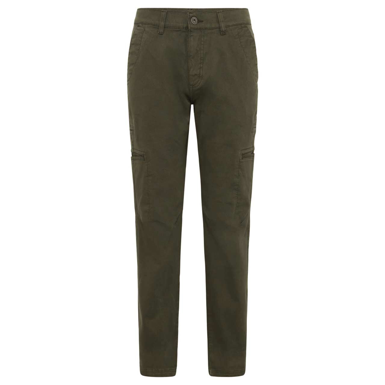 Stretch Herren Cargo Baumwollhose Leroy in Dunkelgrün von Pioneer, Vorderansicht
