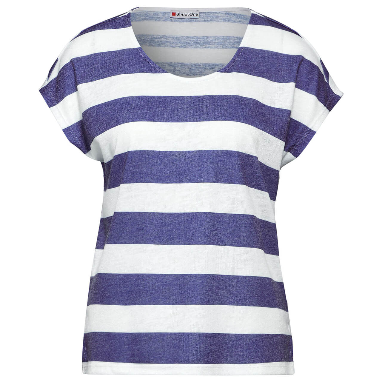 Street One Damen T-Shirt Two-color Stripe deep water blue