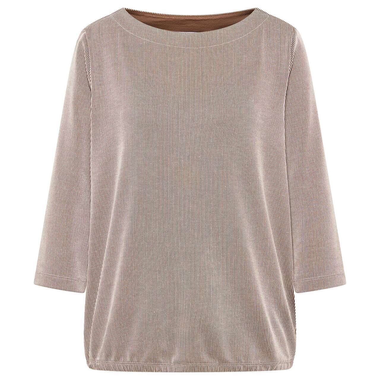 Cecil Damen 3/4 Arm Shirt Vertical Striped mocha caramel