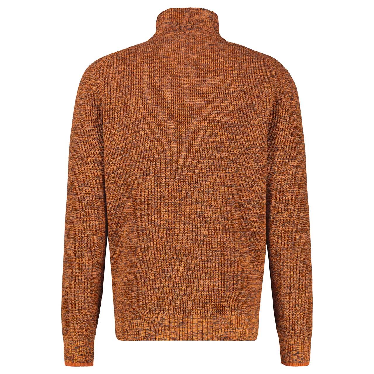Herren Pullover Troyer von Lerros in Orange meliert, Rückansicht
