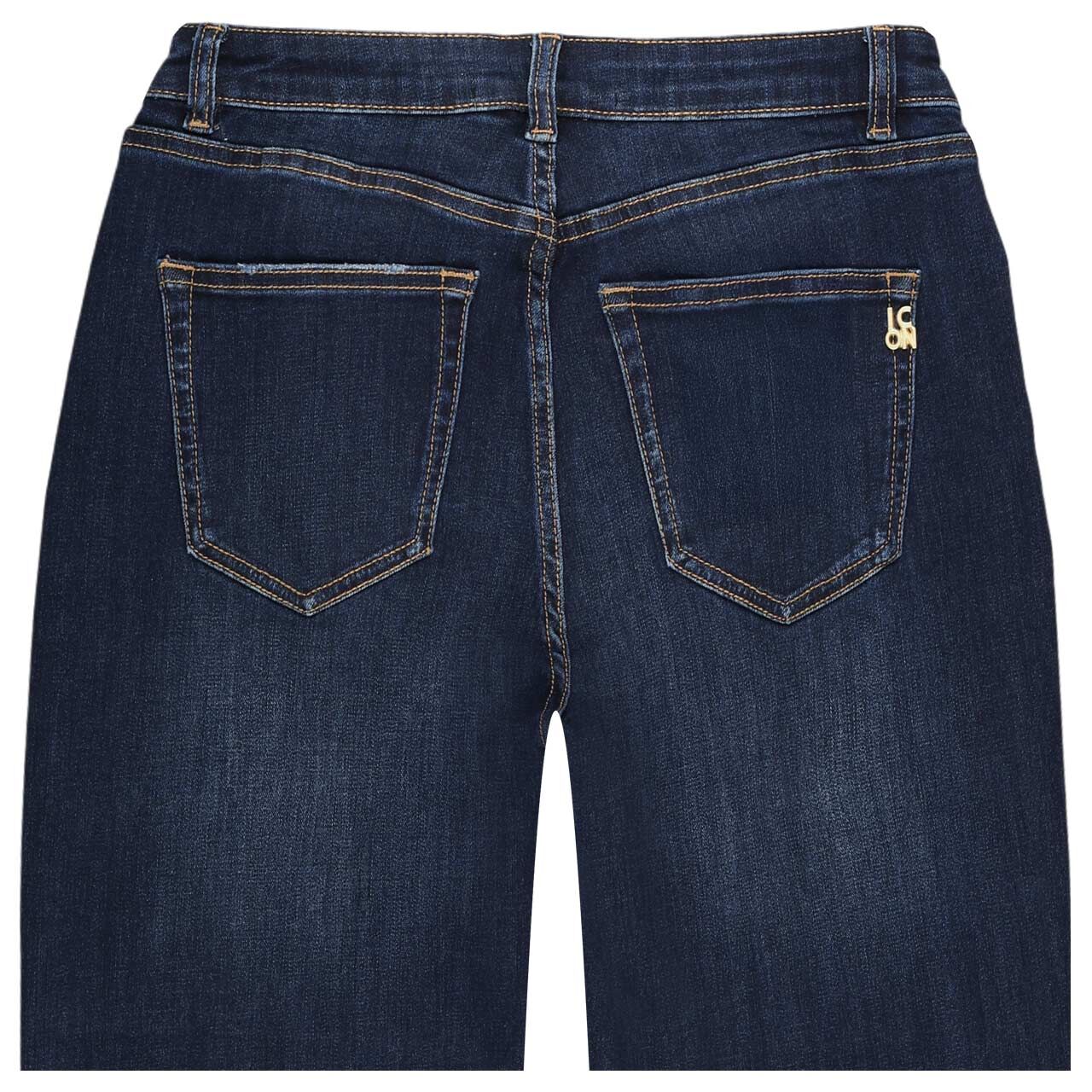 Damenjeans Rainbow von Senoritas ICON in Blau angewaschen, detaillierte Rückansicht