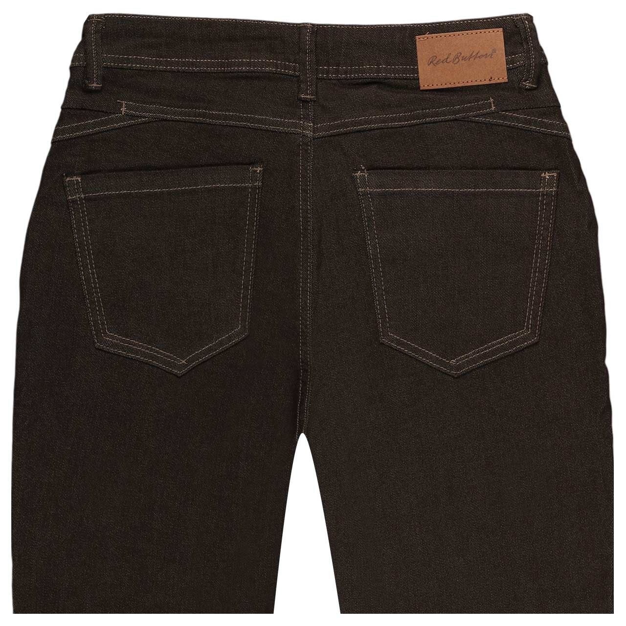 Damen Jeans Relax Colored Denim von Red Button in Dunkelbraun, detaillierte Rückansicht